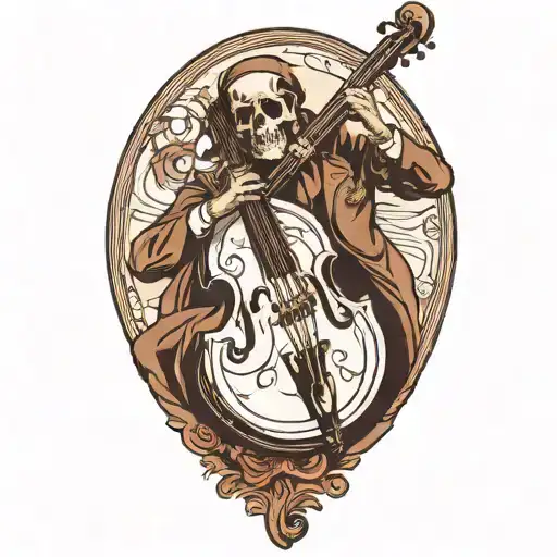 Death In A Cloak Playing An Upright Bass