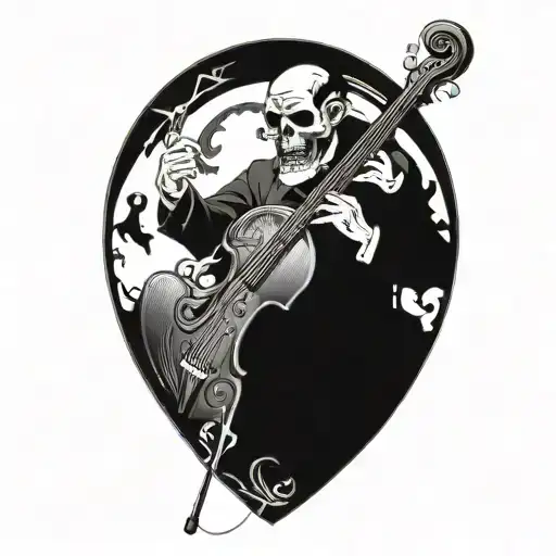 Death In A Cloak Playing An Upright Bass