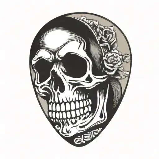 Skull On A Guitar Pick