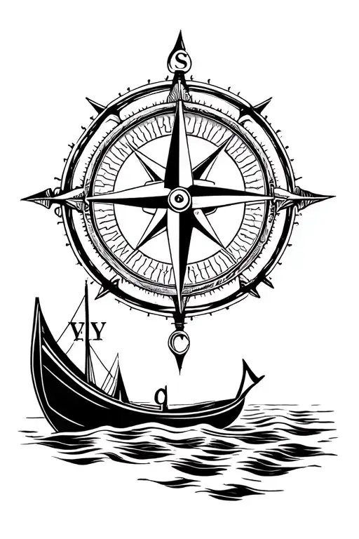Scandinavian Viking Boat Compass
