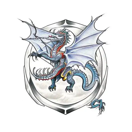 A Fierce Dragon Battling A Knight In A D&d Setting