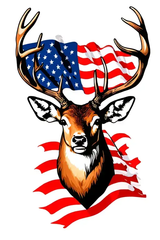 Irish Gun Deer American Flag