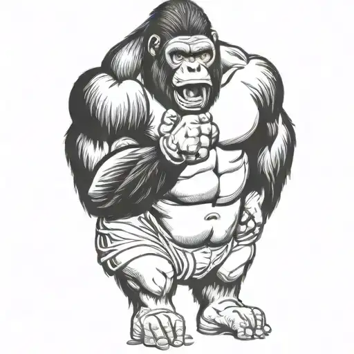 Gorilla Lifting Weights