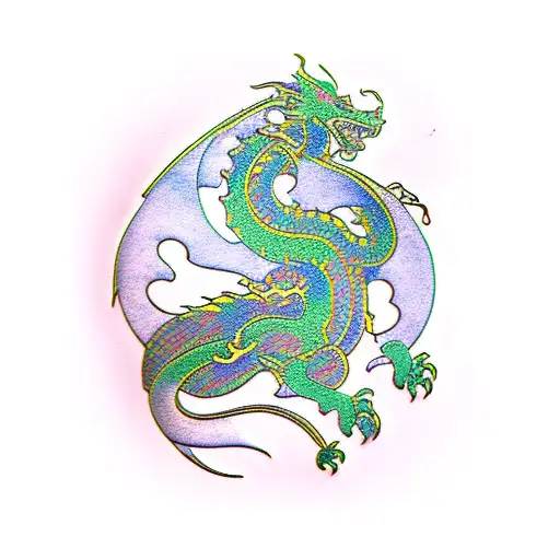 A Circuit Board Pattern Forming The Silhouette Of A Dragon