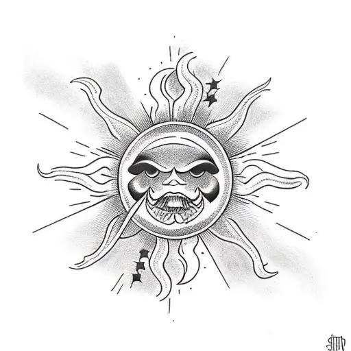 Sun Wrapped By Snake