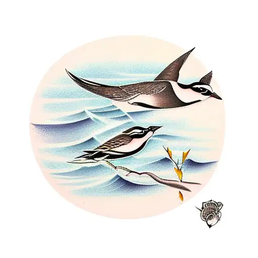 Sand Piper Under A Willow Tree