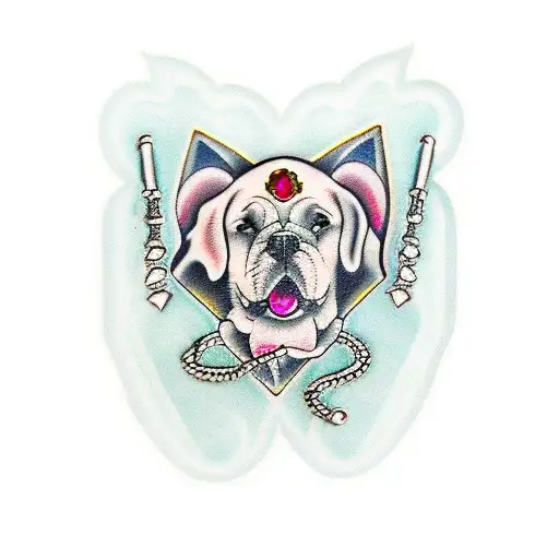 Ruby Gemstone With Dog Paw