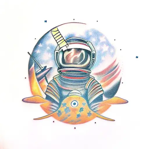Samurai Surrealism Space Astronaut Stars