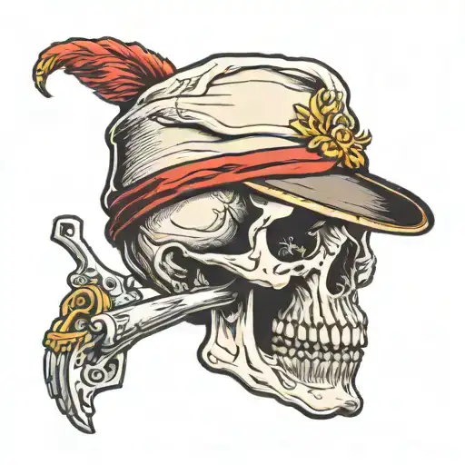 Skull With Cap Eating Enchor