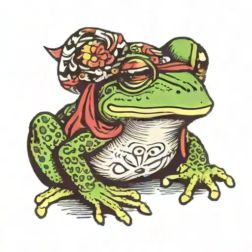 Frog With Bandana And An Eokas