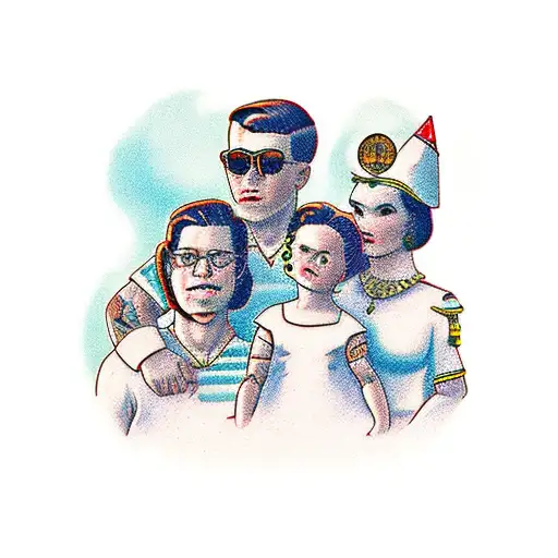 A Family Portrait With Each Member Represented As An Animal