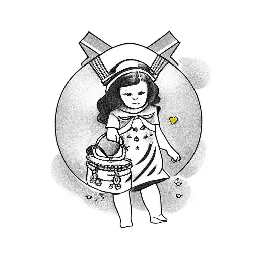 Little Girl Walking With A Cocker Dog