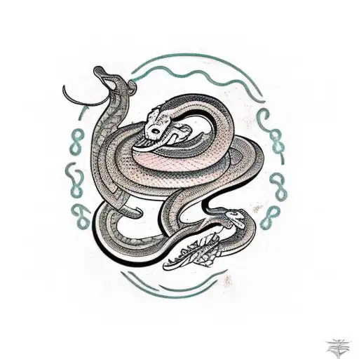 A Traditional-style Snake Coiled Around A Motherboard