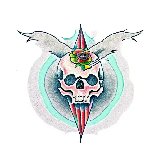 Skull That Smokes Weed And Holds A Bottle Of Alcohol