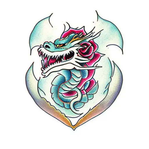 Dragon With Rose