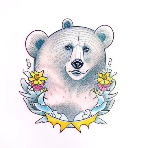 Mother Bear With Kids