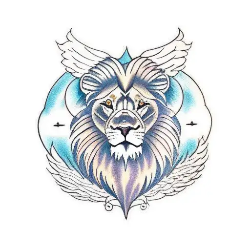 Lion With Wings And Sword And Sun