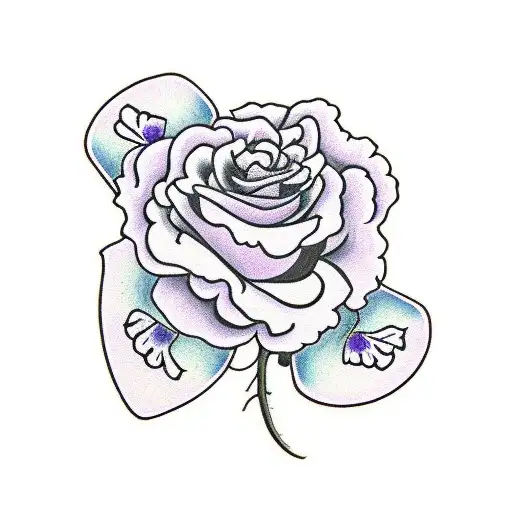 Carnation Middle Violet Left Rose Right Held By Twine