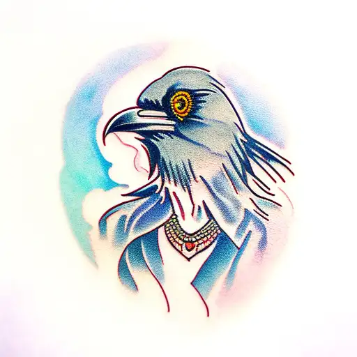 Raven With Woman Face