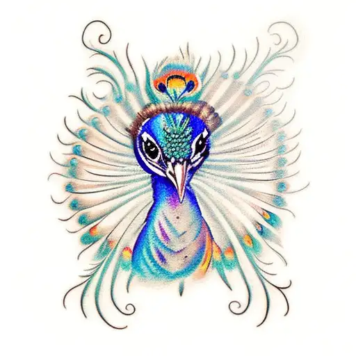 Peacock With Eyes In The Center Of The Feathers