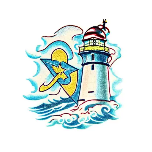 Lighthouse With The Initials V And A