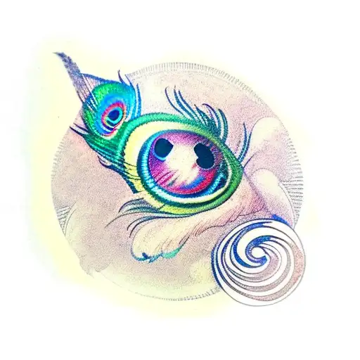 Peacock With Eyeball In The Center Of The Feathers