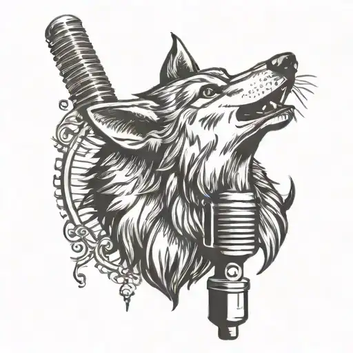 Wolf Howling Into Microphone