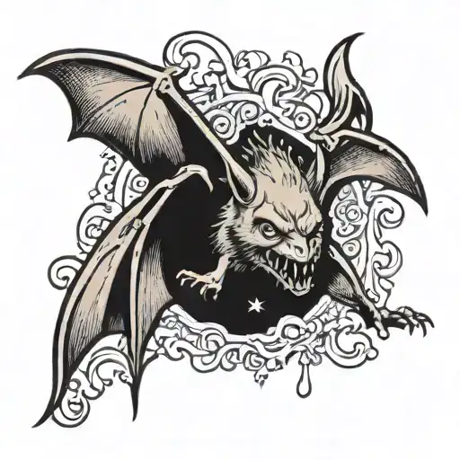 Bat With Its Head Bitten Off And Blood Spurting From Its Severed Neck