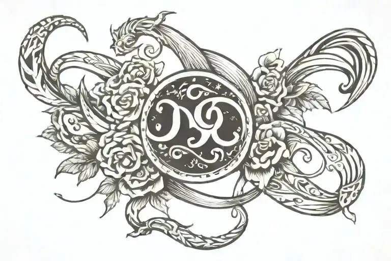Infinity Symbol With Saggitarius And Capricorn Zodiac Sign