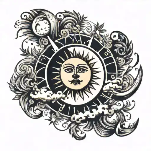 Sun And Moon Merging Together