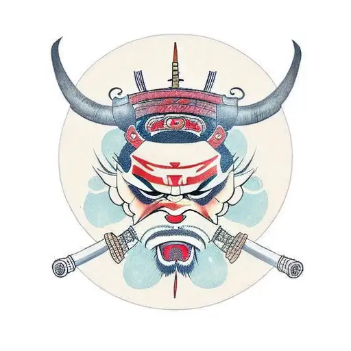 Samurai With Oni