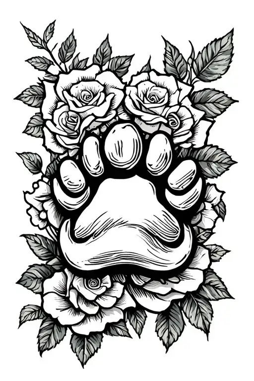 Dios Roses And A Dog Paw