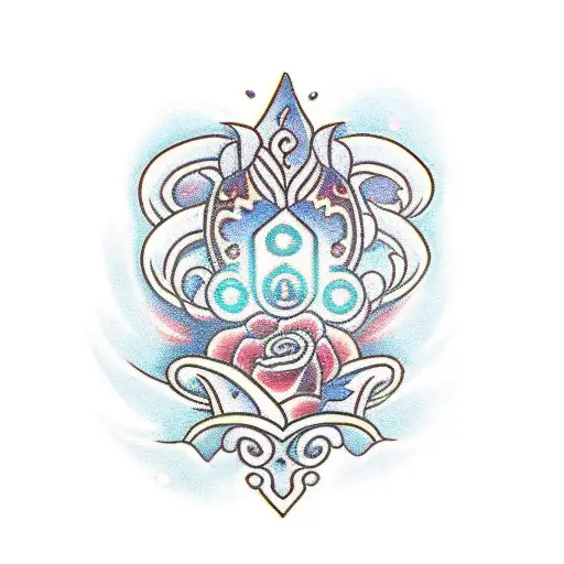 A Traditional Style Magical Staff Adorned With Intricate Floral Patterns