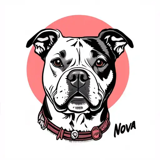 The Name Nova With Something That Represents A Pitbull Girl Dog