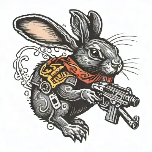Black Bunny With Paintball Gun