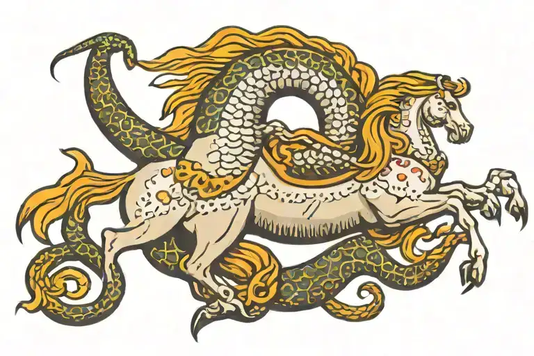 Snake Strangling Horse Jumping