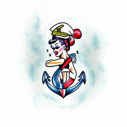 Sailor Pinup Girl Anchor