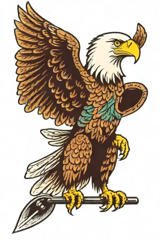 Bald Eagle Holding Barbell