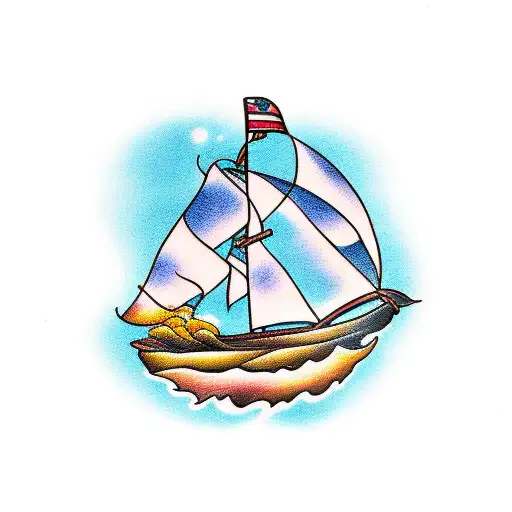 Sailing Boat In The Ocean