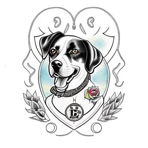 Black And Brown Dog In Classic Style Only The Head And Chest