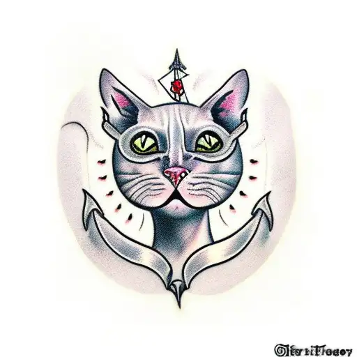 Evil Three Eyes Hairless Cat With Piercings