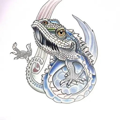 Bearded Dragon With Text Blue Moon Dragons