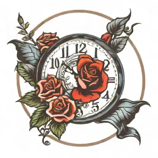 Clock And Flag Roses