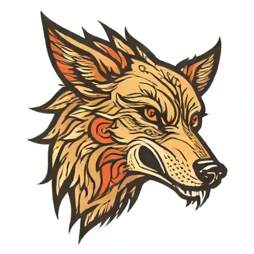 Simple Hungry Wolf Head