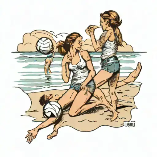 Beach Scene Featuring Wilson Volleyball