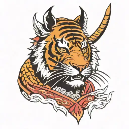 Samurai Tiger Head