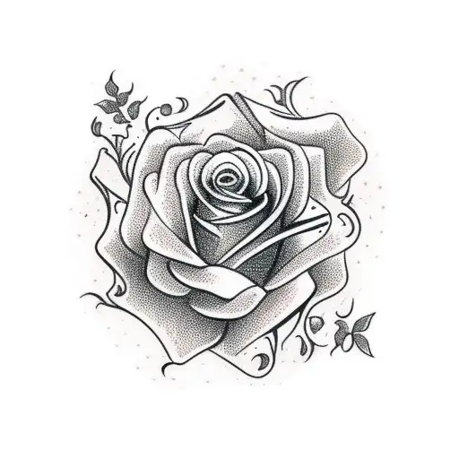 American Traditional Style Stars Forming A Rose