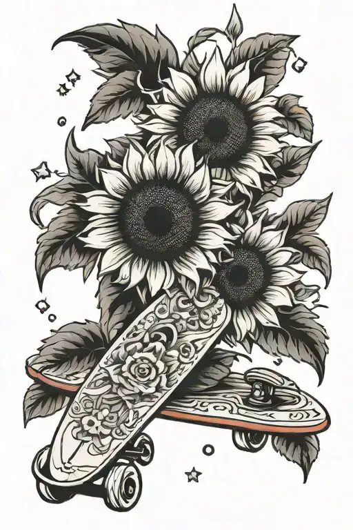 Sunflower And Skateboard