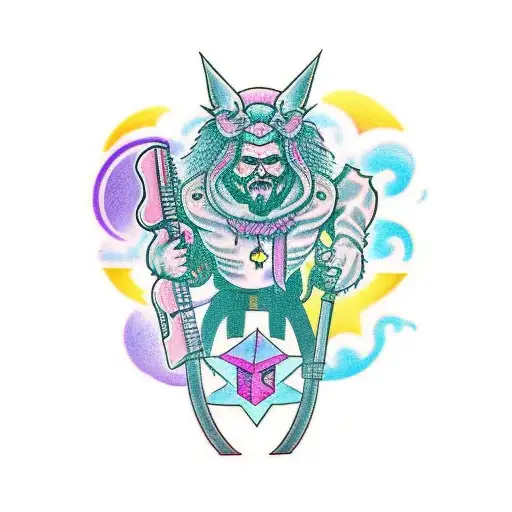 Gaming Characters Exploring A Mystical Purple Landscape