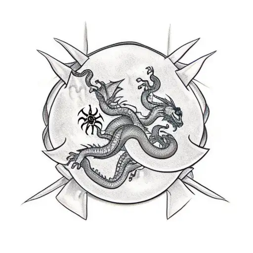 Dragon Intertwined With A Scorpion Forearm